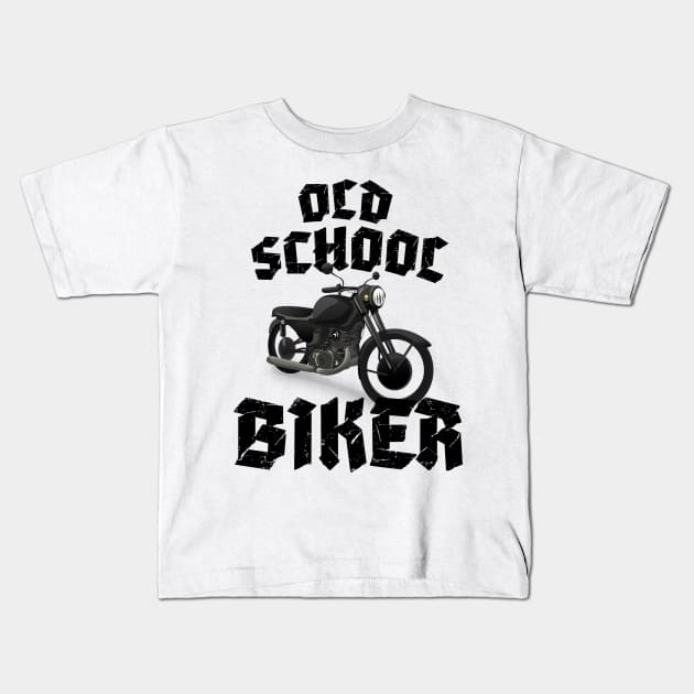 Old School Biker Kids T-Shirt by nickemporium1